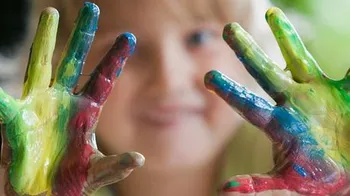 Child fingerpainting